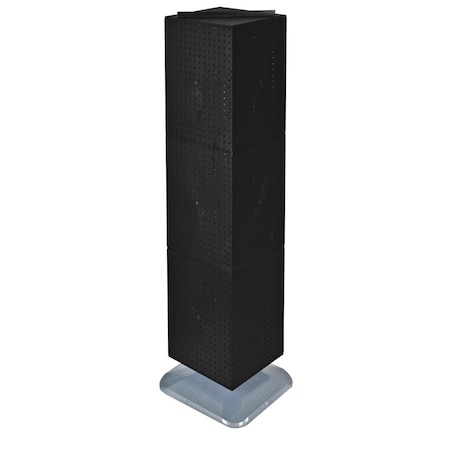 Azar Displays 4-Sided Pegboard Floor Spinner Rack Black Panel Size: 14"W x 60"H 701464-BLK
